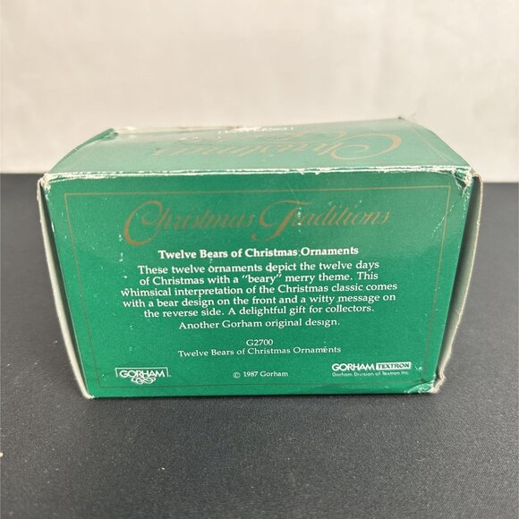 Vintage Gorham Christmas Traditions Twelve Bears Of Christmas Ornaments Set - Picture 6 of 6